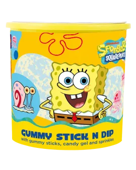 Желирани пръчици с плодово желе SpongeBob, Gummy Stick N Dip