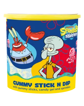 Желирани пръчици с плодово желе SpongeBob, Gummy Stick N Dip