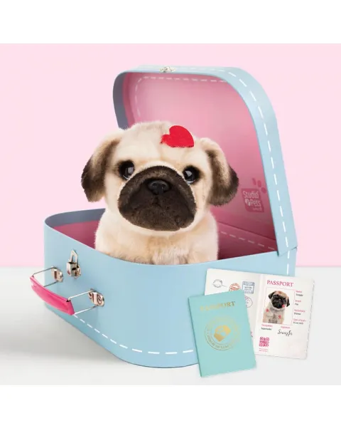 studio pets плюшено зайче с куфарче, паспорт и стикери, бъни 23 см 59