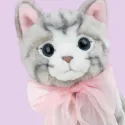 studio pets плюшено британско коте с панделка, бела, 23 см 15