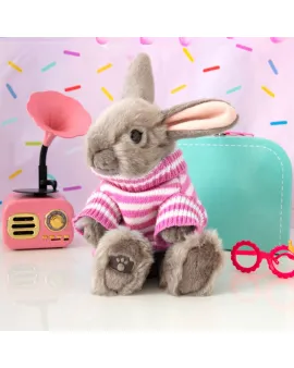 Studio Pets Плюшено зайче с пуловер, Бъни 23 см