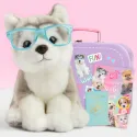 Studio Pets Плюшено куче Хъски с куфарче, паспорт и стикери, Улфи 23 см studio pets плюшено куче хъски с куфарче, паспорт и стикери, улфи 23 см 15