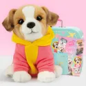 studio pets плюшено куче джак ръсел с куфарче, паспорт и стикери, джаки 23 см 15