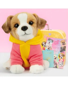 Studio Pets Плюшено куче Джак Ръсел с куфарче, паспорт и стикери, Джаки 23 см