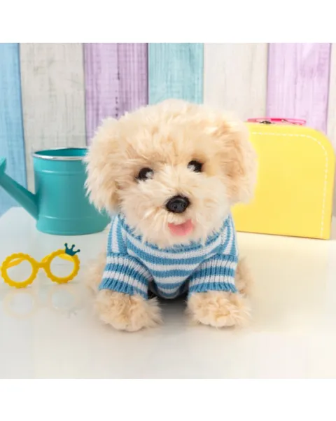 studio pets плюшено куче пудел с блузка, бисквитка, 23 см 25