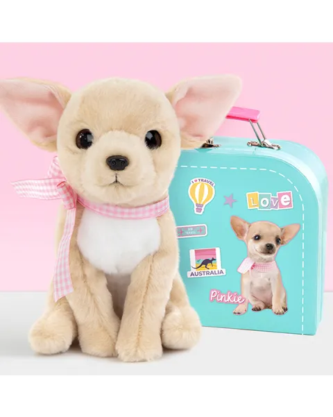 studio pets плюшено конче с куфарче, паспорт и стикери, мили, 16 см 32
