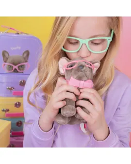 Studio Pets Плюшено куче Френски булдог с очила, Санчеста 16 см