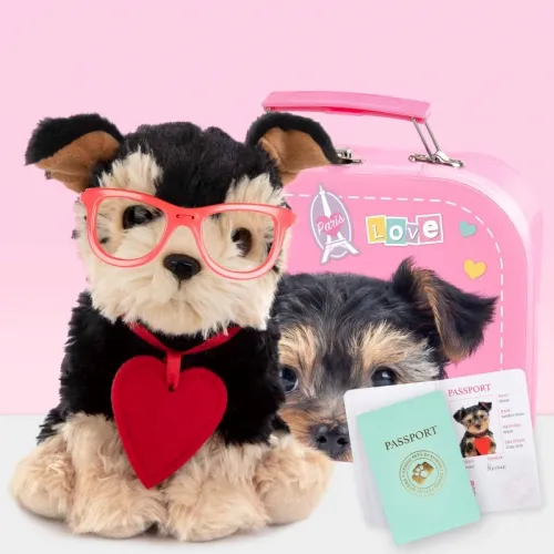Studio Pets Плюшено куче Йоркширски териер с куфар и паспорт, Ромео, 16 см studio pets плюшено куче йоркширски териер с куфар и паспорт, ромео, 16 см 14