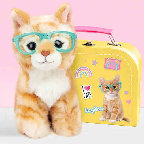 studio pets плюшено коте с куфарче, паспорт и стикери, рей бен, 16 см 14