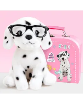 Studio Pets Плюшено куче Далматинец с куфарче, паспорт и стикери, Спот, 16 см