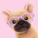 studio pets плюшено куче френски булдог с очила, фреди, 16 см 16