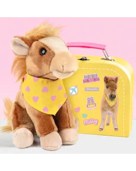 Studio Pets Плюшено конче с куфарче, паспорт и стикери, Мили, 16 см