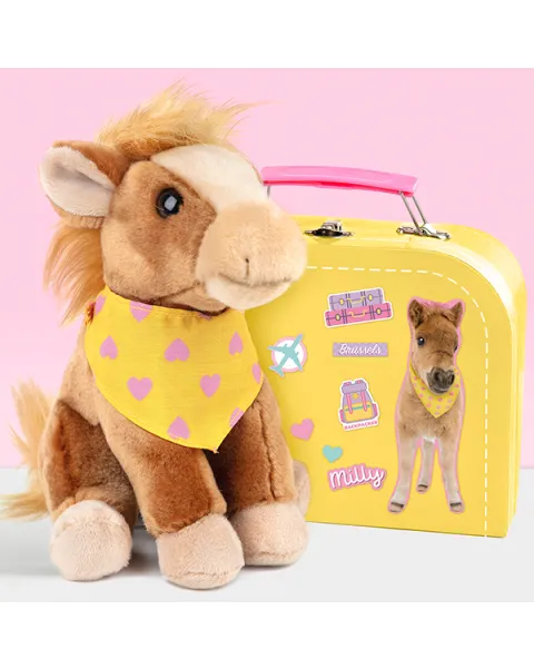 studio pets плюшено куче бултериер с фотоапарат и куфарче, чарли, 23 см 33