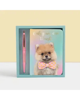 Studio Pets Комплект тефтерче с химикалка в кутия, Помпон