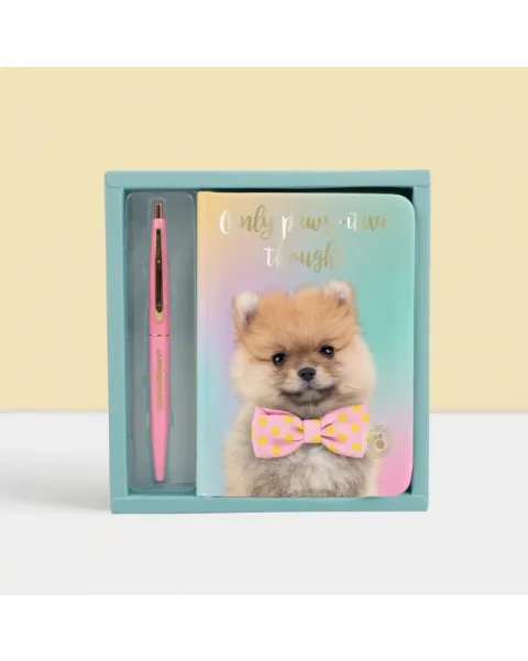 studio pets тефтерче с химикал, листчета и разделители, кученцето помпон 47