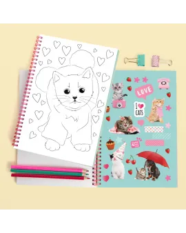 Studio Pets Книжка за оцветяване със стикери, Котето Мауси