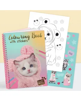 Studio Pets Книжка за оцветяване със стикери, Котето Мауси