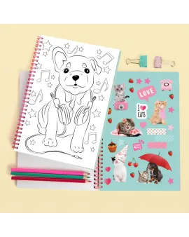 Studio Pets Книжка за оцветяване със стикери, Кученцето Помпон