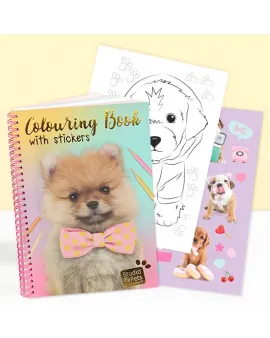 Studio Pets Книжка за оцветяване със стикери, Кученцето Помпон