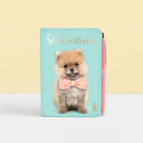 studio pets тефтерче с химикал, листчета и разделители, кученцето помпон 14