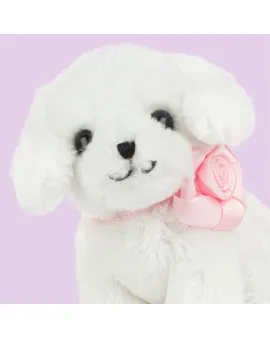 Studio Pets Плюшено Малтийско куче в куфарче, Флора, 8 см