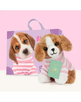 Studio Pets Плюшено куче Бигъл в куфарче, Били 8 см