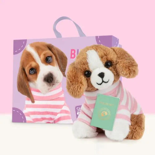 studio pets плюшено куче бигъл в куфарче, били 8 см 14