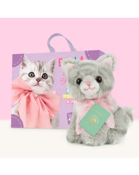 studio pets плюшено коте в куфарче, томи, 8 см 79