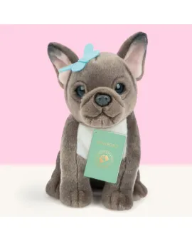 Studio Pets Плюшено куче Френски булдог с синя пеперуда, Биби, 23 см