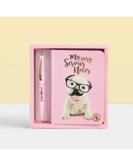 Studio Pets Комплект тефтерче с химикалка в кутия, Кученце Булдог