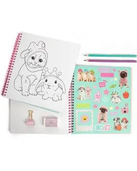 Studio Pets Книжка за оцветяване със стикери, Кученцето Санчеста