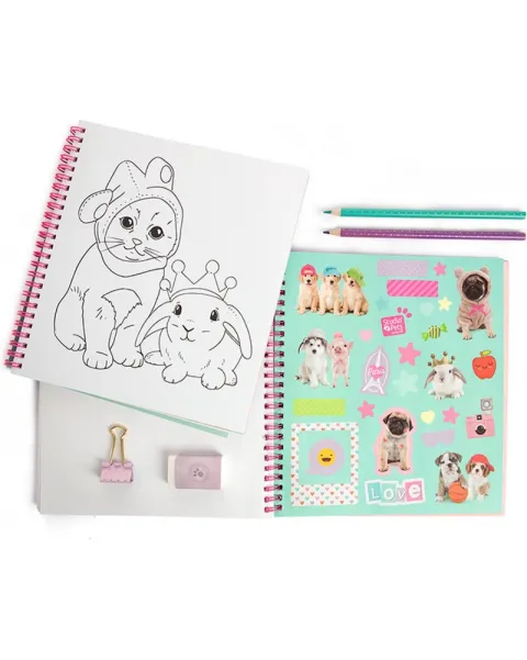 studio pets книжка за оцветяване със стикери, кученце 81