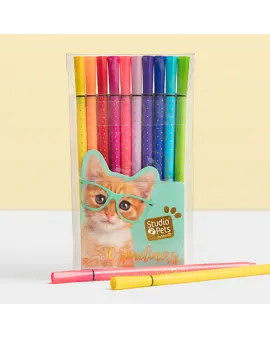 Studio Pets Цветни химикалки с тънък писец, Котето Рей Бен