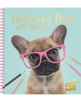 Studio Pets Книжка за оцветяване със стикери и шаблони, Кученцето Фреди