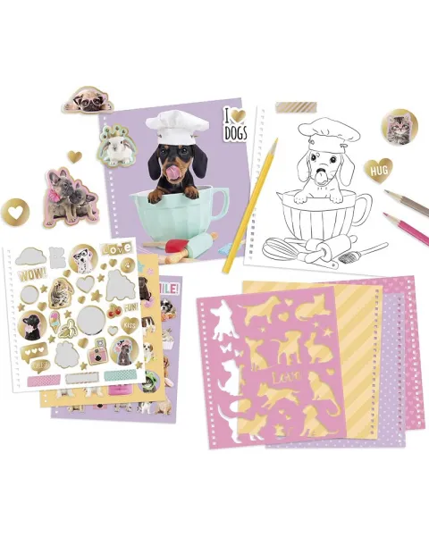 studio pets книжка за оцветяване със стикери, кученце 75