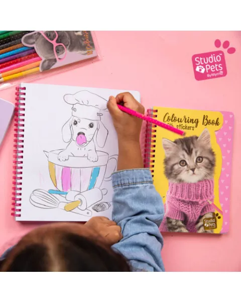 studio pets книжка за оцветяване със стикери, кучето ади 49