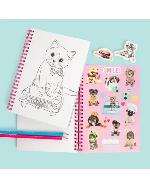 studio pets книжка за оцветяване със стикери, кученце 50