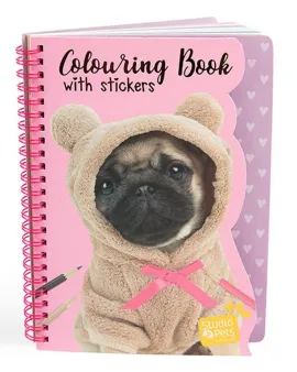 Studio Pets Книжка за оцветяване със стикери, Кученце
